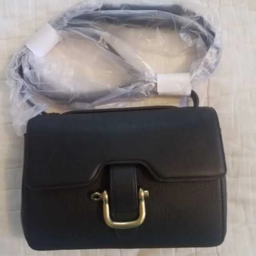 NEW J CREW BLACK EDIT BAG CROSSBODY PURSE G1028 - Picture 1 of 2